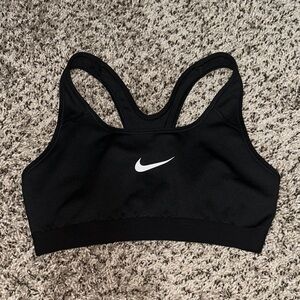 Nike Women's Black Sports Bra with White Logo